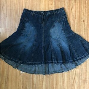 Metro 7 Dark Blue Flared Denim Skirt Sz 14